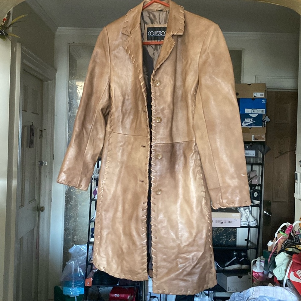 Collezione 3/4 brown leather jacket size 8p